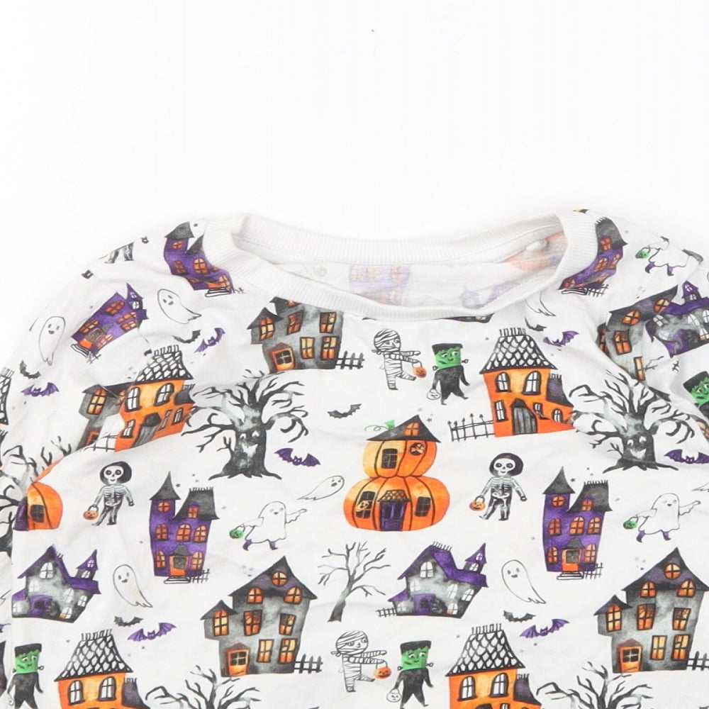 TU Boys Multicoloured Geometric Cotton Basic T-Shirt Size 2-3 Years Round Neck Pullover - Halloween Prints