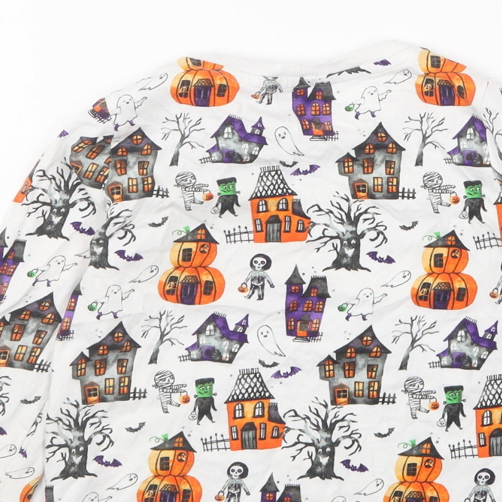 TU Boys Multicoloured Geometric Cotton Basic T-Shirt Size 2-3 Years Round Neck Pullover - Halloween Prints