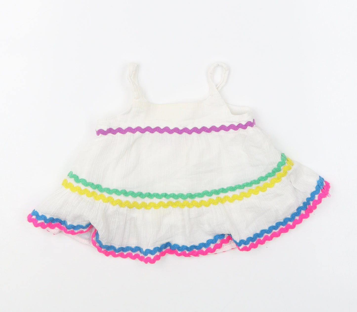 Gap Girls White Cotton Shift Size 3-6 Months Square Neck Button