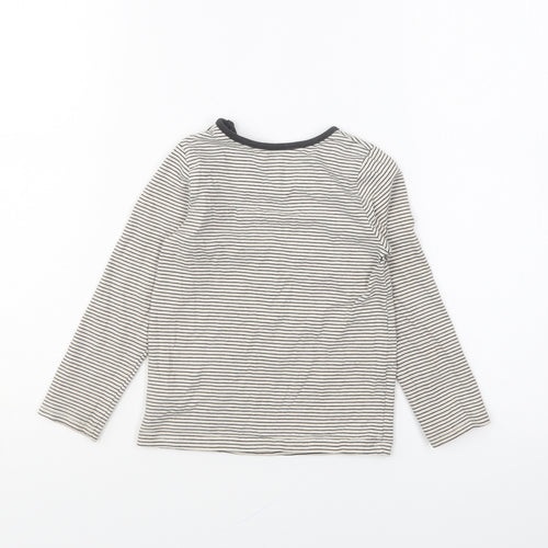 TU Boys Black Striped Cotton Basic T-Shirt Size 2-3 Years Round Neck Pullover