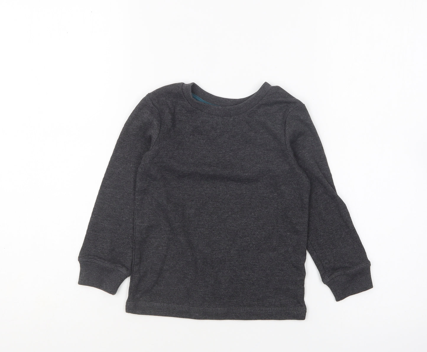 Dunnes Stores Boys Grey Cotton Basic T-Shirt Size 2-3 Years Round Neck Pullover