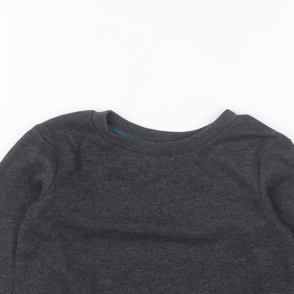 Dunnes Stores Boys Grey Cotton Basic T-Shirt Size 2-3 Years Round Neck Pullover