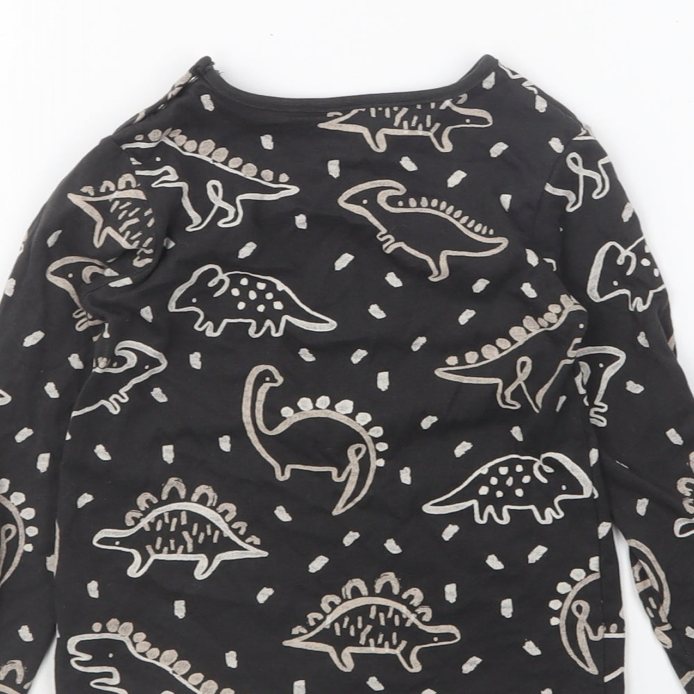 TU Boys Grey Geometric Cotton Basic T-Shirt Size 2-3 Years Round Neck Pullover - Dinosaurs