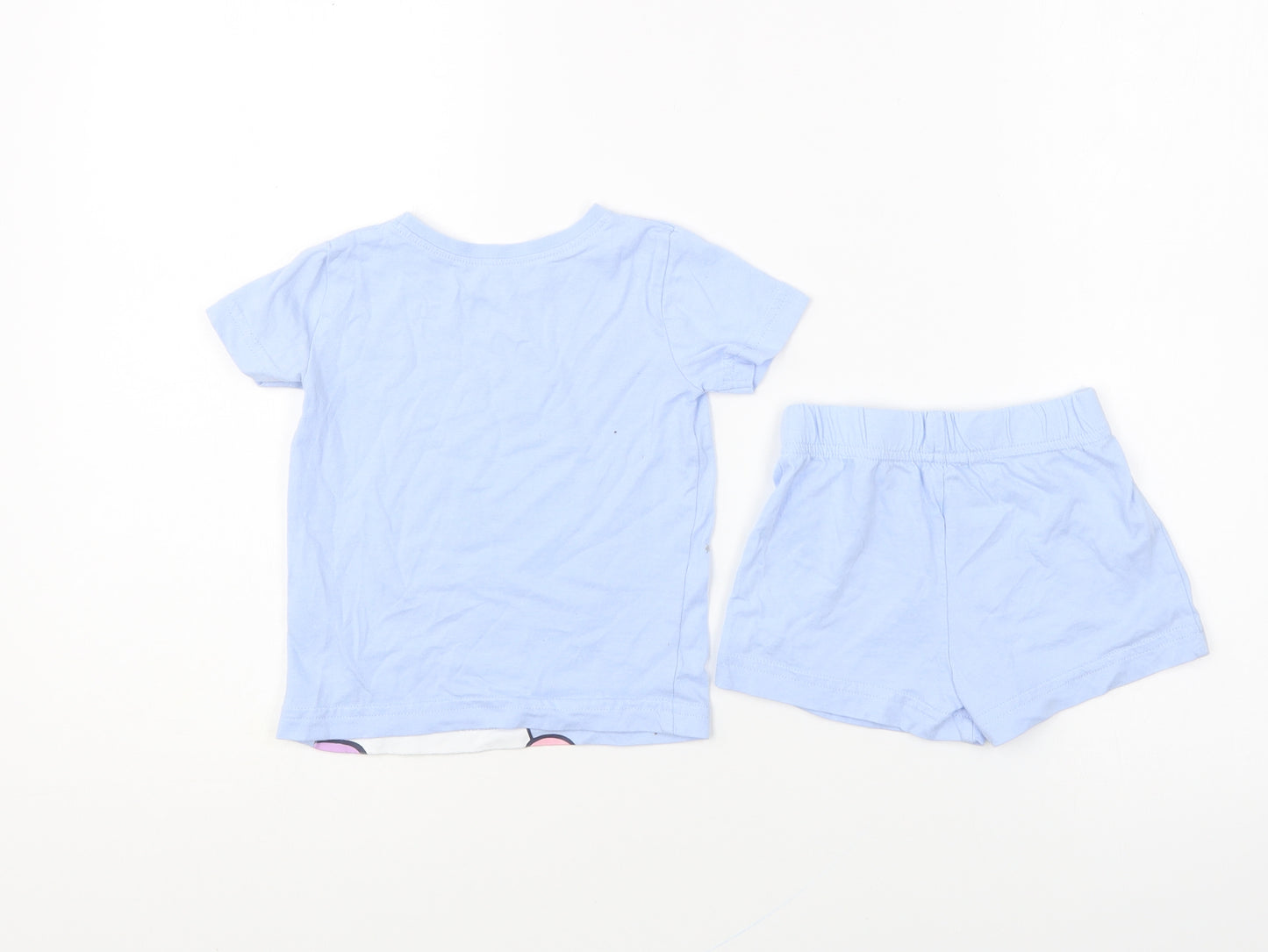 Dunnes Stores Girls Blue Solid Cotton Set Pyjama Set Size 6-9 Months Pullover - Unicorn