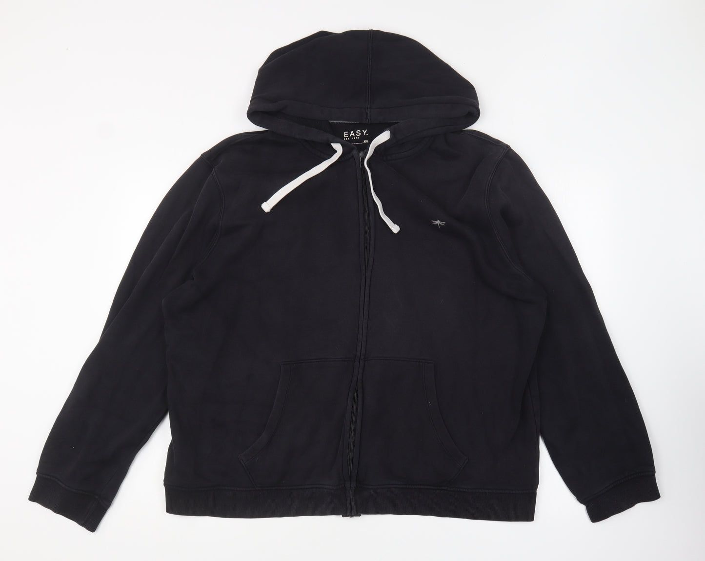 Matalan Mens Black Cotton Full Zip Hoodie Size 2XL