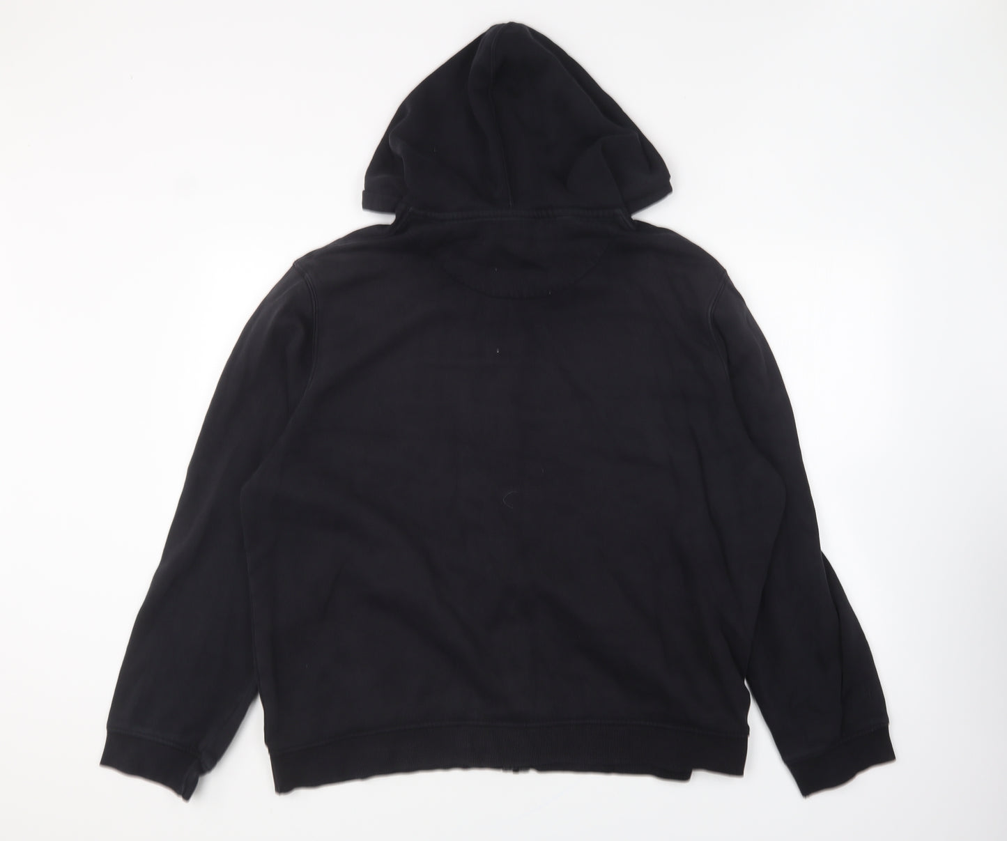 Matalan Mens Black Cotton Full Zip Hoodie Size 2XL