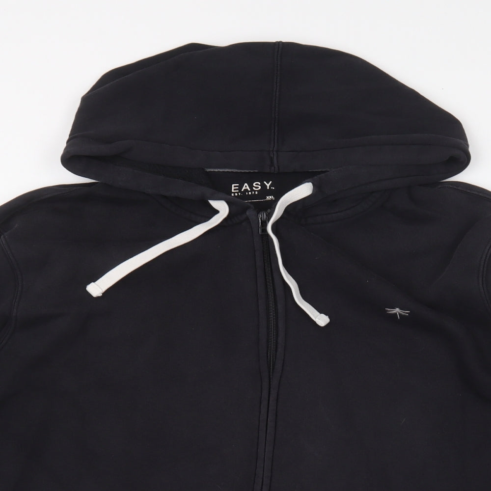 Matalan Mens Black Cotton Full Zip Hoodie Size 2XL