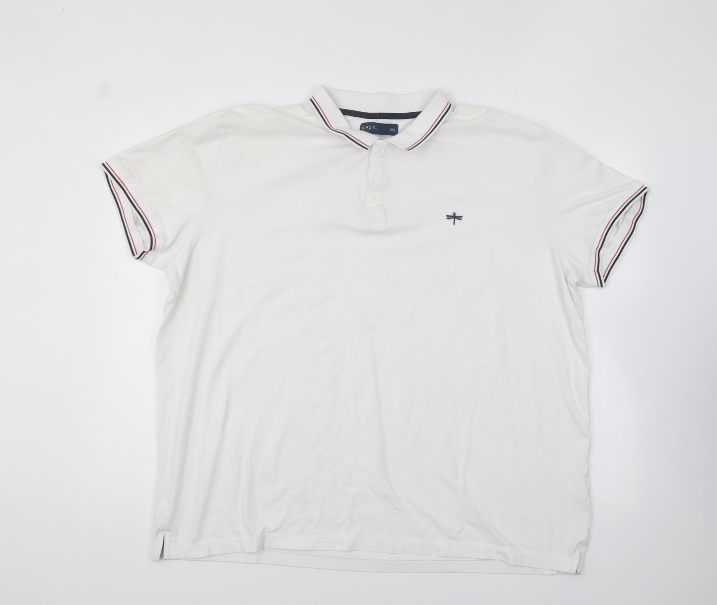 Matalan Mens White Polyester Polo Size 2XL Collared Button
