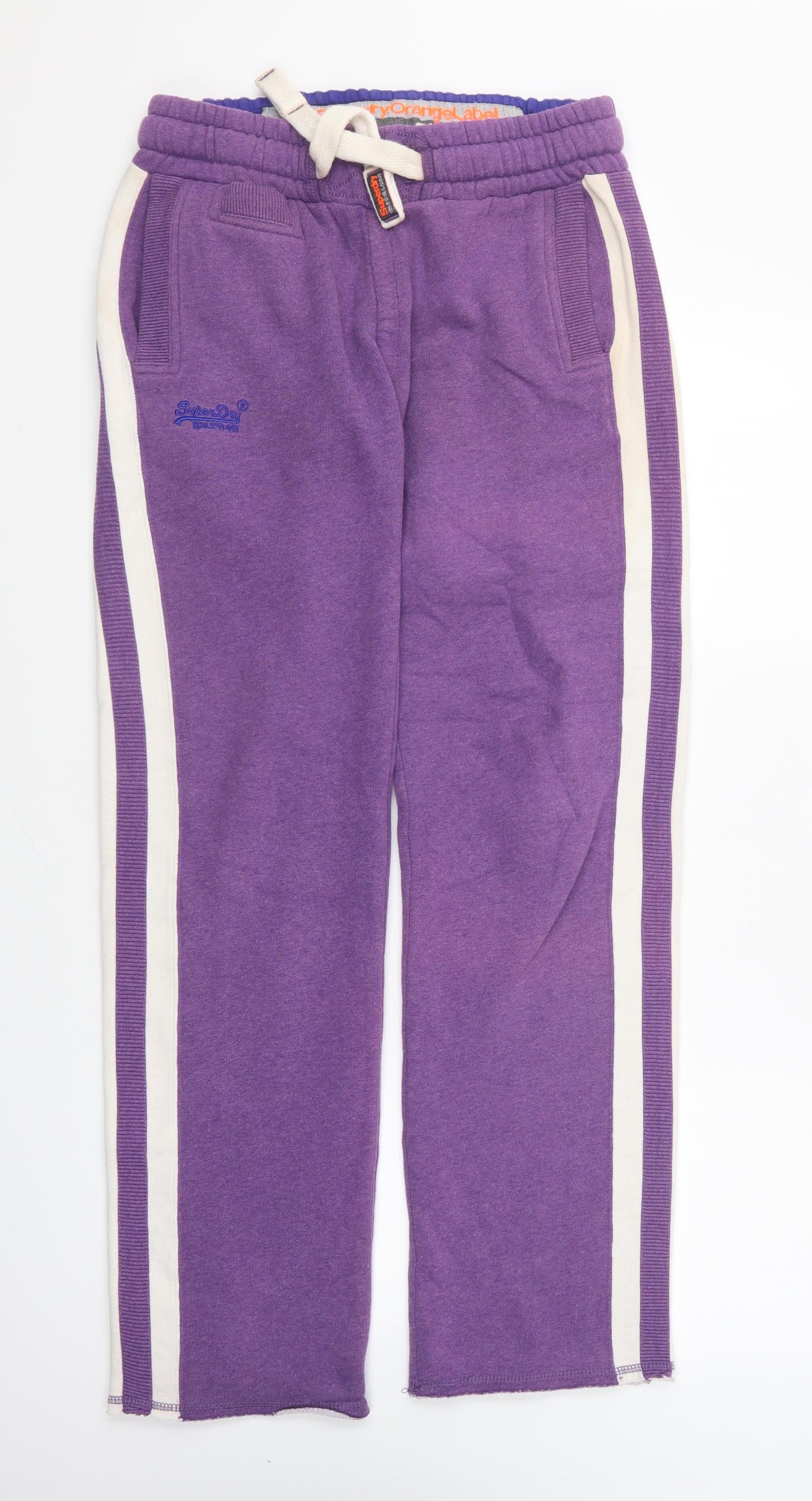 Superdry Womens Purple Polyester Jogger Trousers Size S L27 in Regular Drawstring