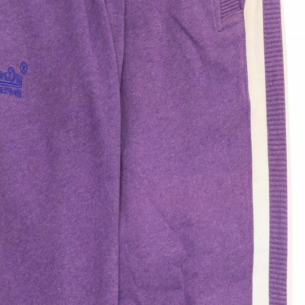 Superdry Womens Purple Polyester Jogger Trousers Size S L27 in Regular Drawstring