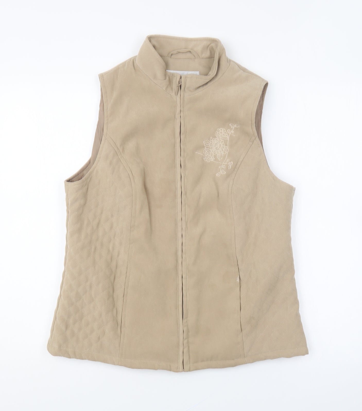 EWM Mens Beige Gilet Jacket Size S Zip