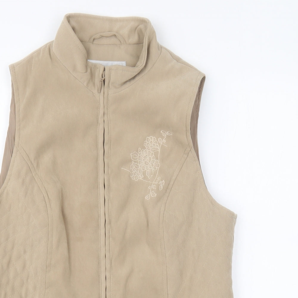 EWM Mens Beige Gilet Jacket Size S Zip
