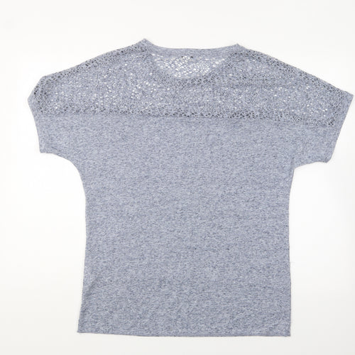 Steilmann Womens Blue Polyester Basic T-Shirt Size 12 Round Neck