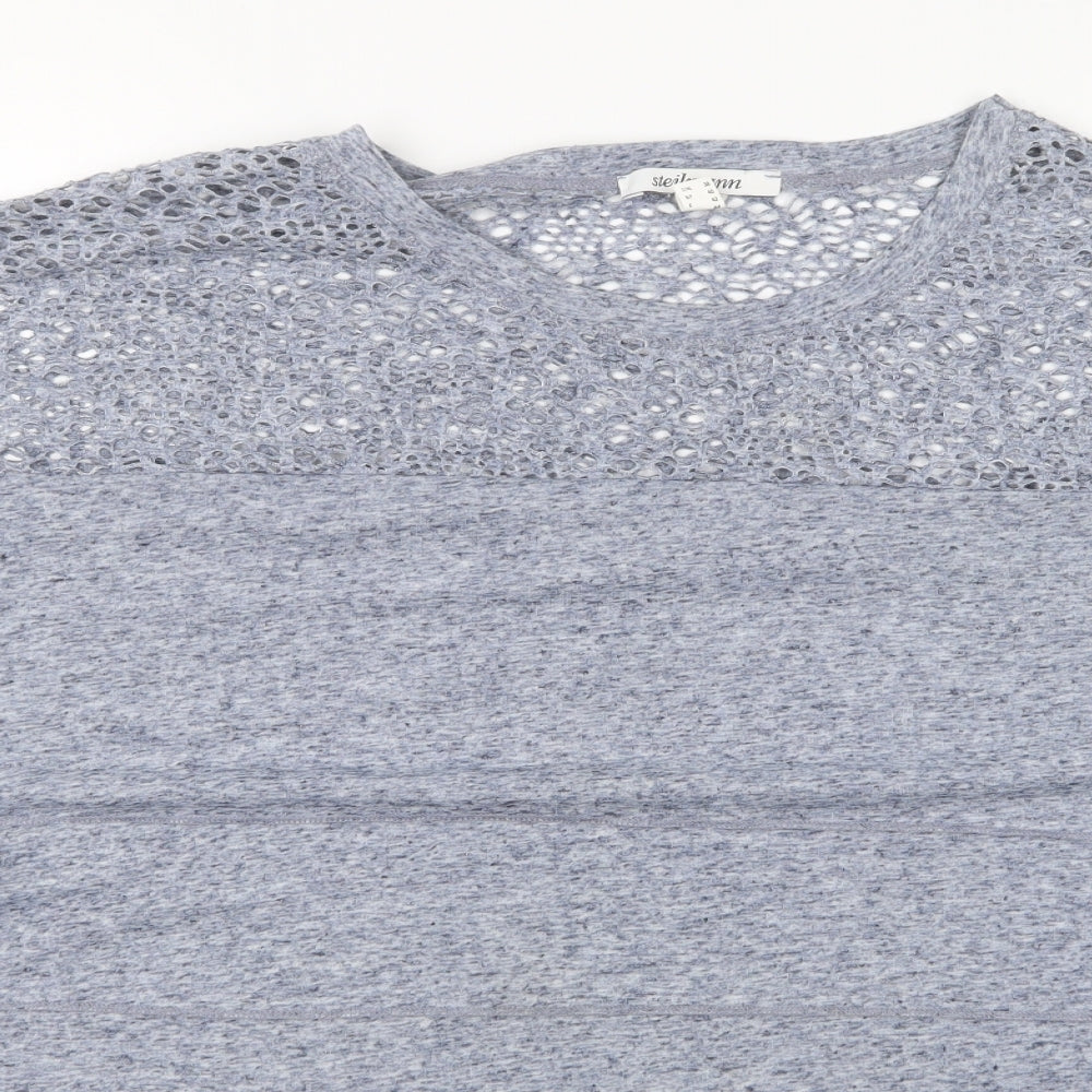 Steilmann Womens Blue Polyester Basic T-Shirt Size 12 Round Neck