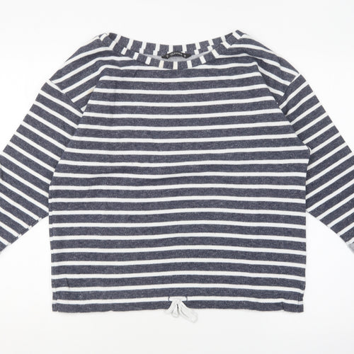 Dunnes Stores Womens Blue Striped Polyester Pullover Sweatshirt Size M Pullover