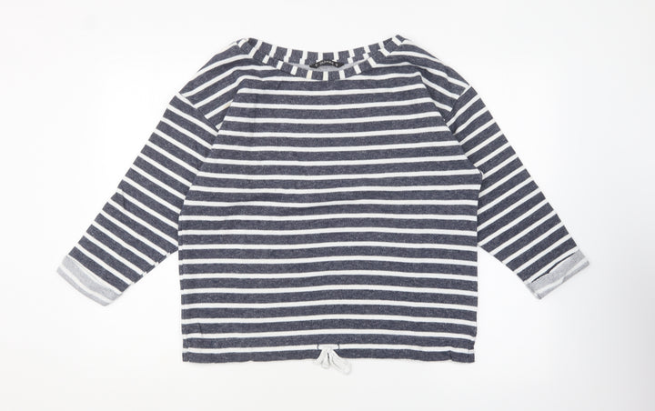 Dunnes Stores Womens Blue Striped Polyester Pullover Sweatshirt Size M Pullover