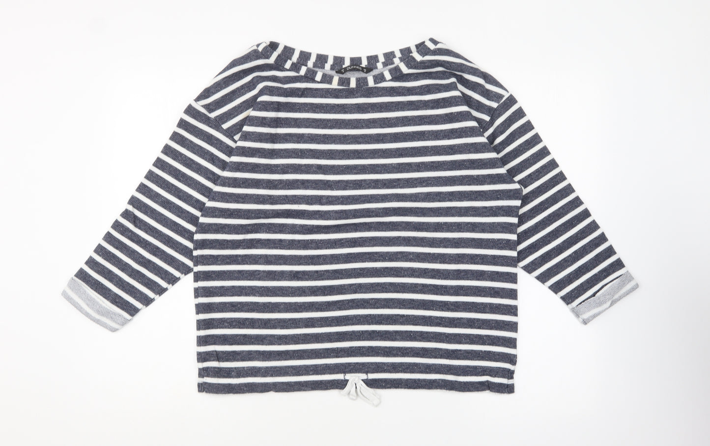 Dunnes Stores Womens Blue Striped Polyester Pullover Sweatshirt Size M Pullover