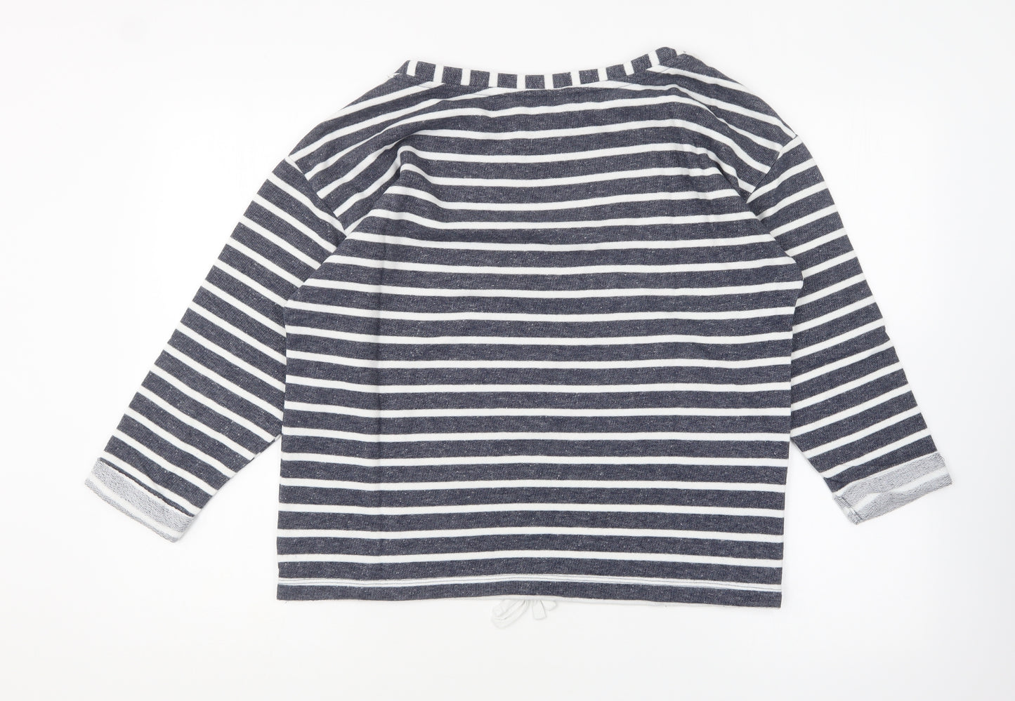 Dunnes Stores Womens Blue Striped Polyester Pullover Sweatshirt Size M Pullover