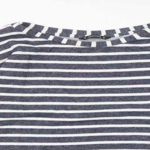 Dunnes Stores Womens Blue Striped Polyester Pullover Sweatshirt Size M Pullover