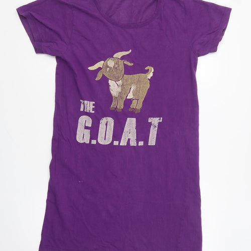 Mont Noir Womens Purple Polyester T-Shirt Dress Size 8 Round Neck Pullover - The G.O.A.T