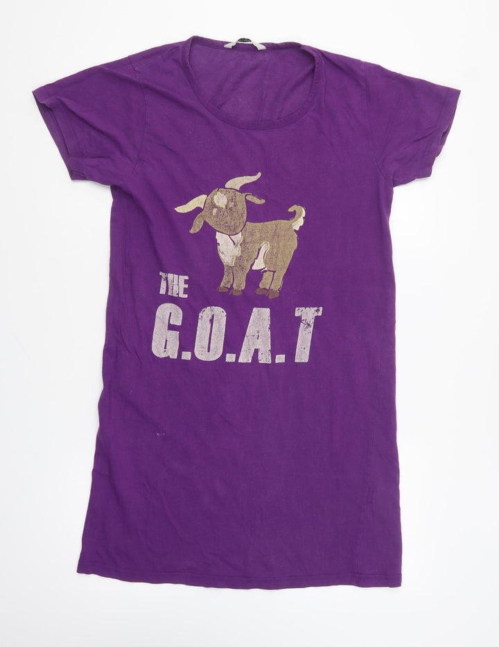Mont Noir Womens Purple Polyester T-Shirt Dress Size 8 Round Neck Pullover - The G.O.A.T