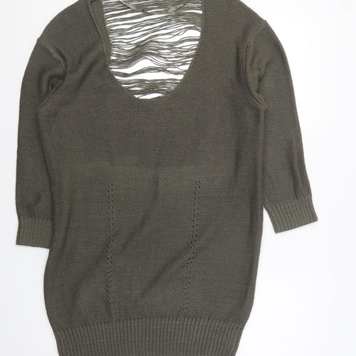 Atmosphere Womens Green Round Neck Acrylic Pullover Jumper Size 18