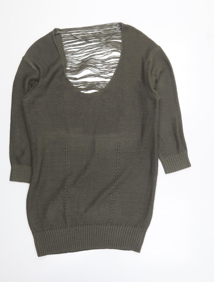 Atmosphere Womens Green Round Neck Acrylic Pullover Jumper Size 18