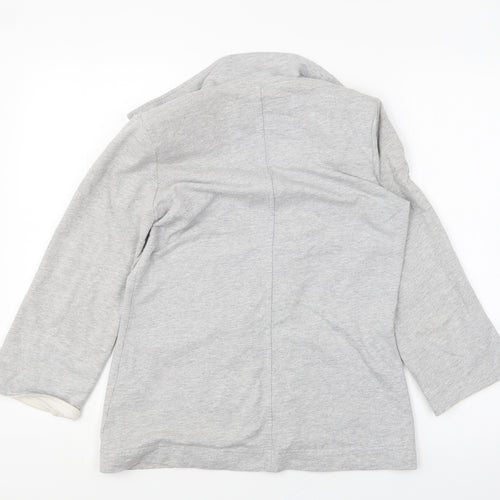Denim & Co. Womens Grey Jacket Blazer Size 8 Button