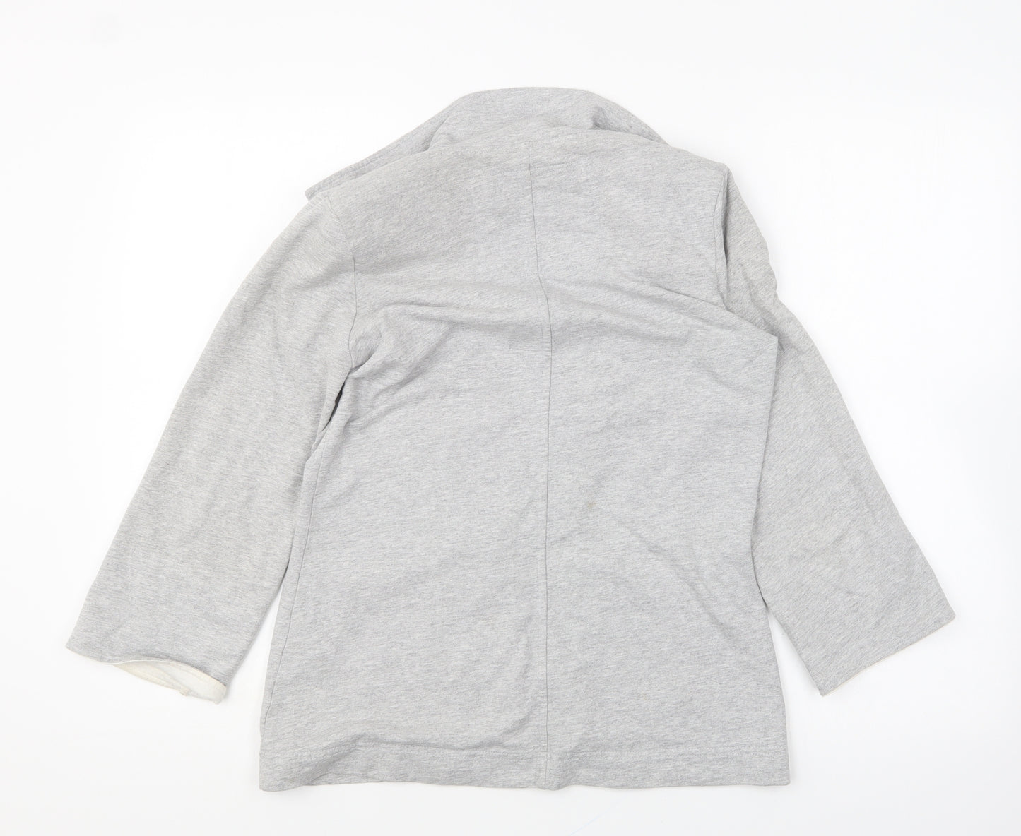 Denim & Co. Womens Grey Jacket Blazer Size 8 Button