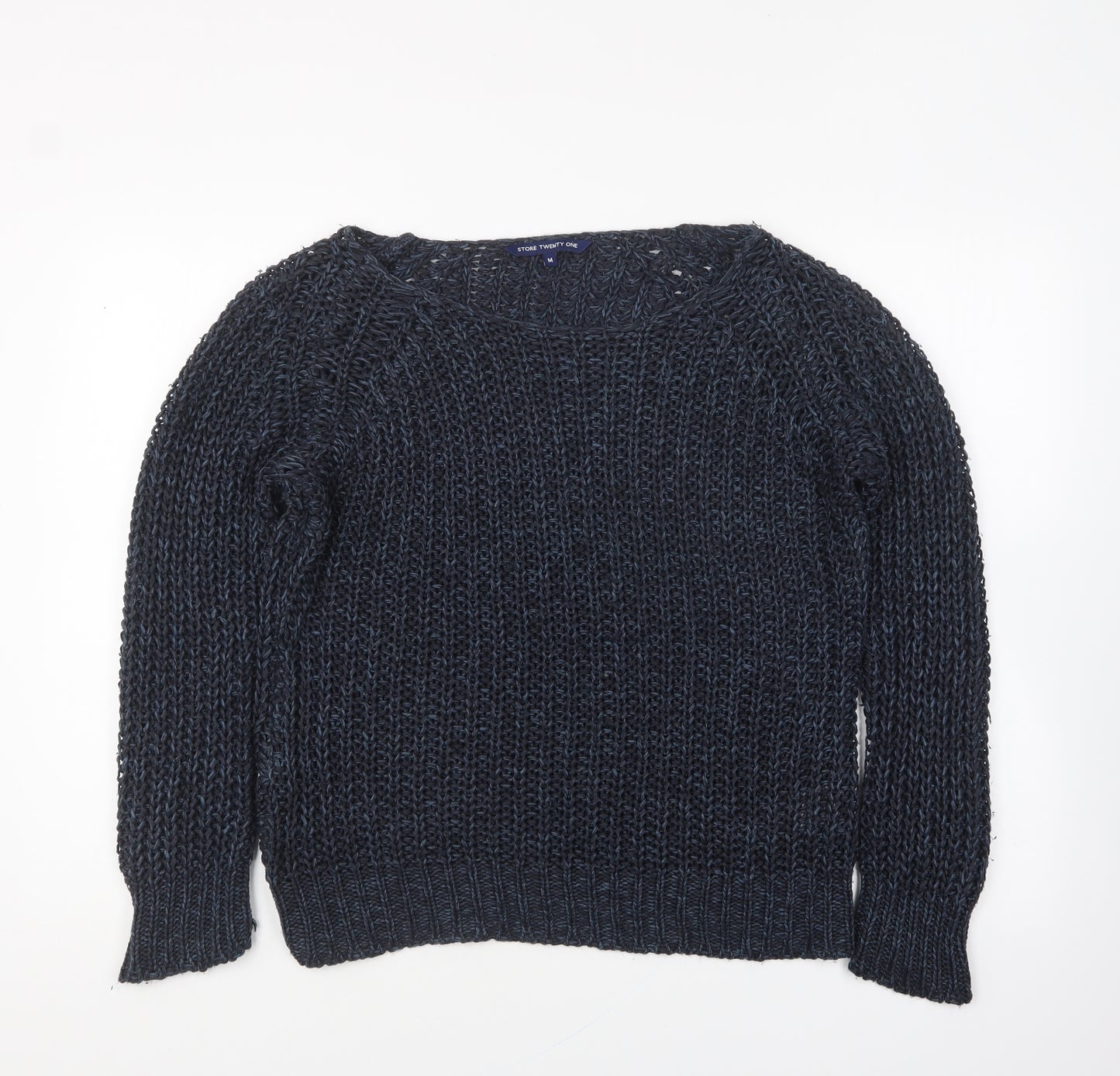 Store Twenty One Womens Blue Round Neck Acrylic Pullover Jumper Size M