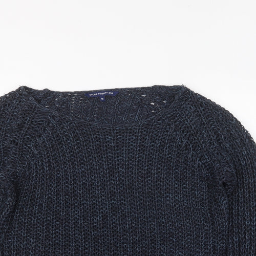 Store Twenty One Womens Blue Round Neck Acrylic Pullover Jumper Size M