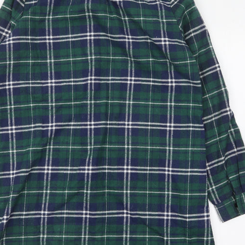 Love & Other Things Womens Green Plaid Cotton Basic Button-Up Size L Collared