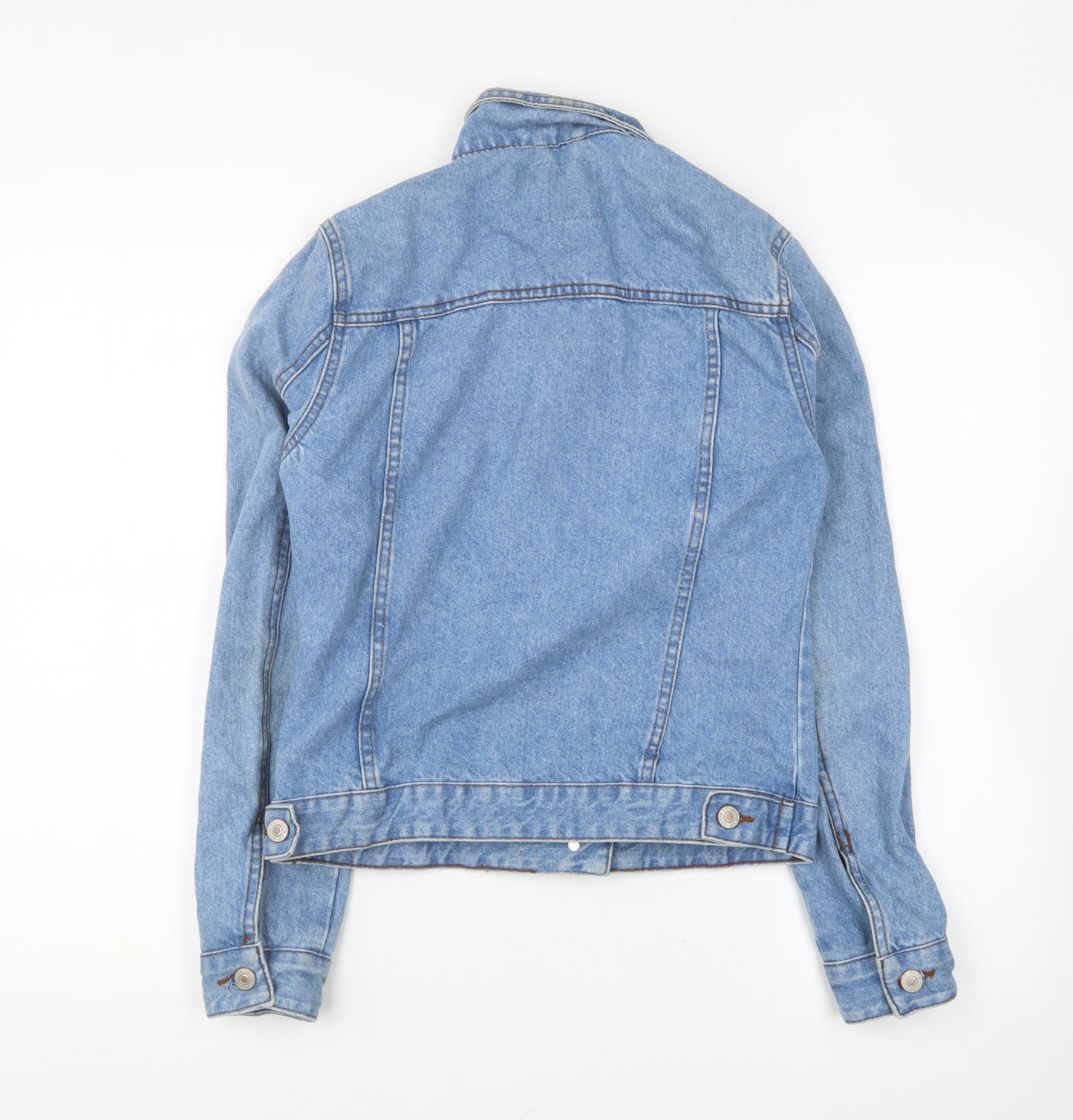 Denim & Co. Womens Blue Jacket Size 8 Button