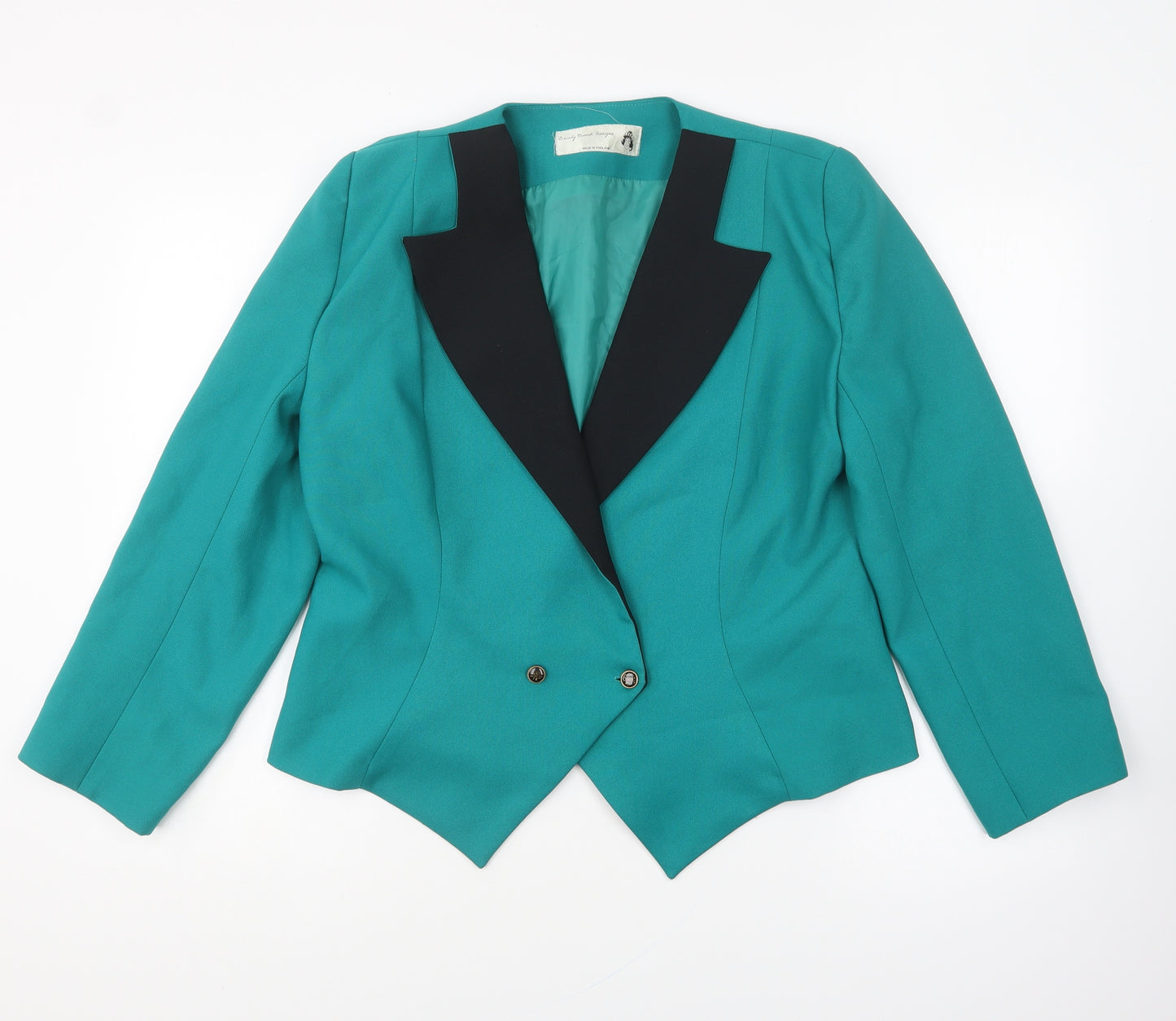Dainty Dinah Designs Womens Green Jacket Blazer Size 16 Button
