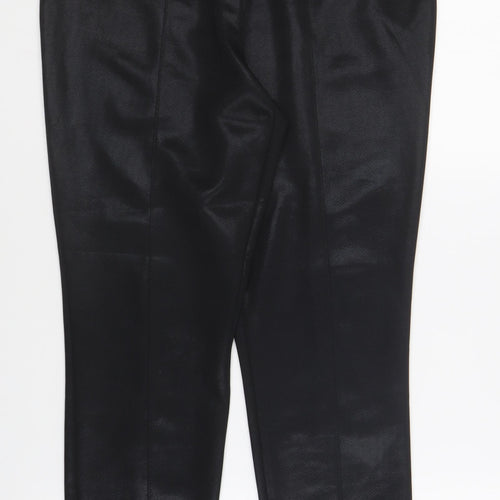 George Womens Black Polyester Trousers Size 14 L26 in Regular