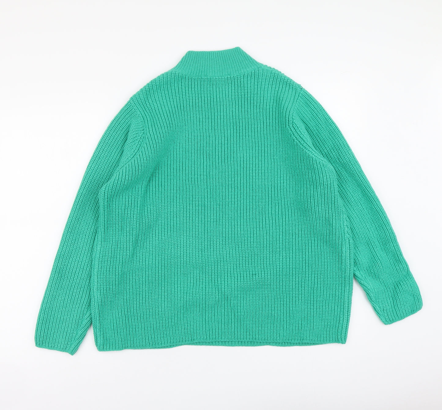 Bonmarché Womens Green High Neck Acrylic Pullover Jumper Size 18