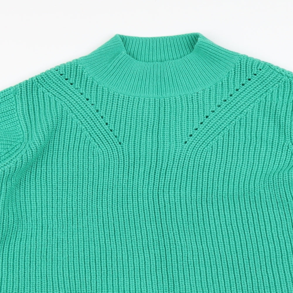 Bonmarché Womens Green High Neck Acrylic Pullover Jumper Size 18