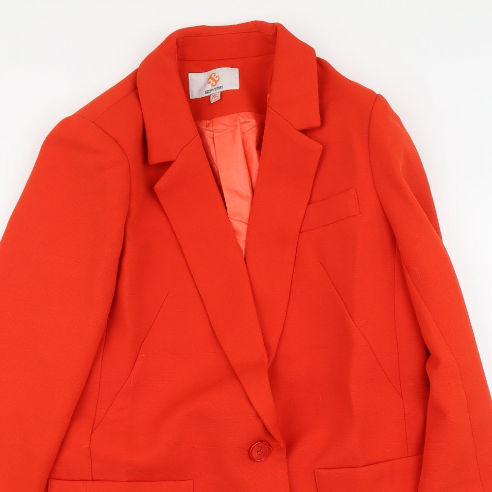 See you Story Womens Red Polyester Jacket Suit Size XL