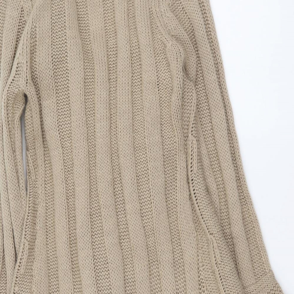 Joe Browns Womens Beige V-Neck Acrylic Cardigan Jumper Size 8