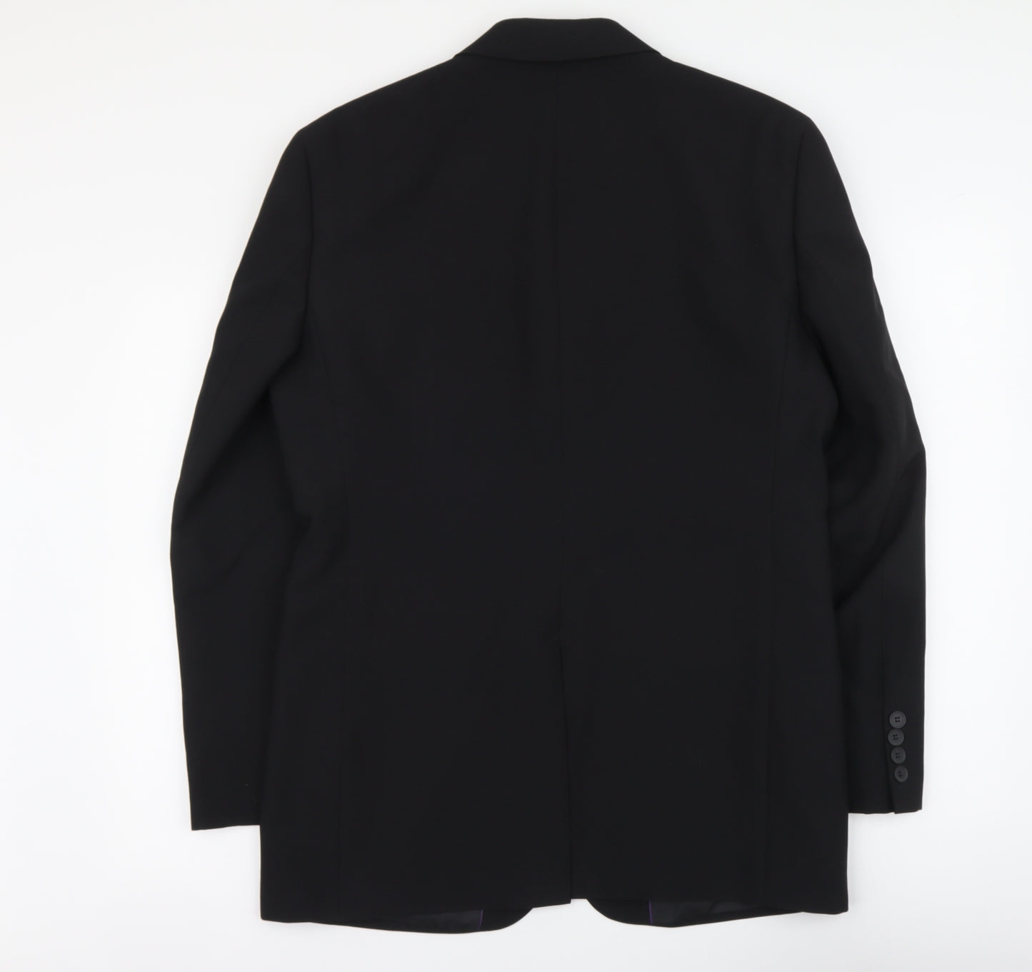George Mens Black Polyester Jacket Suit Jacket Size 38