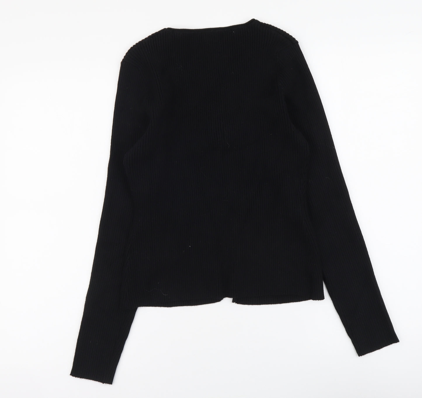 New Look Womens Black V-Neck Polyester Cardigan Jumper Size 14
