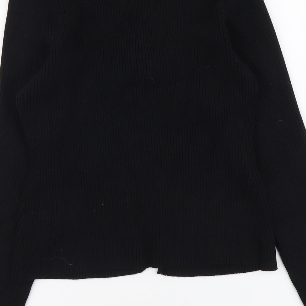 New Look Womens Black V-Neck Polyester Cardigan Jumper Size 14
