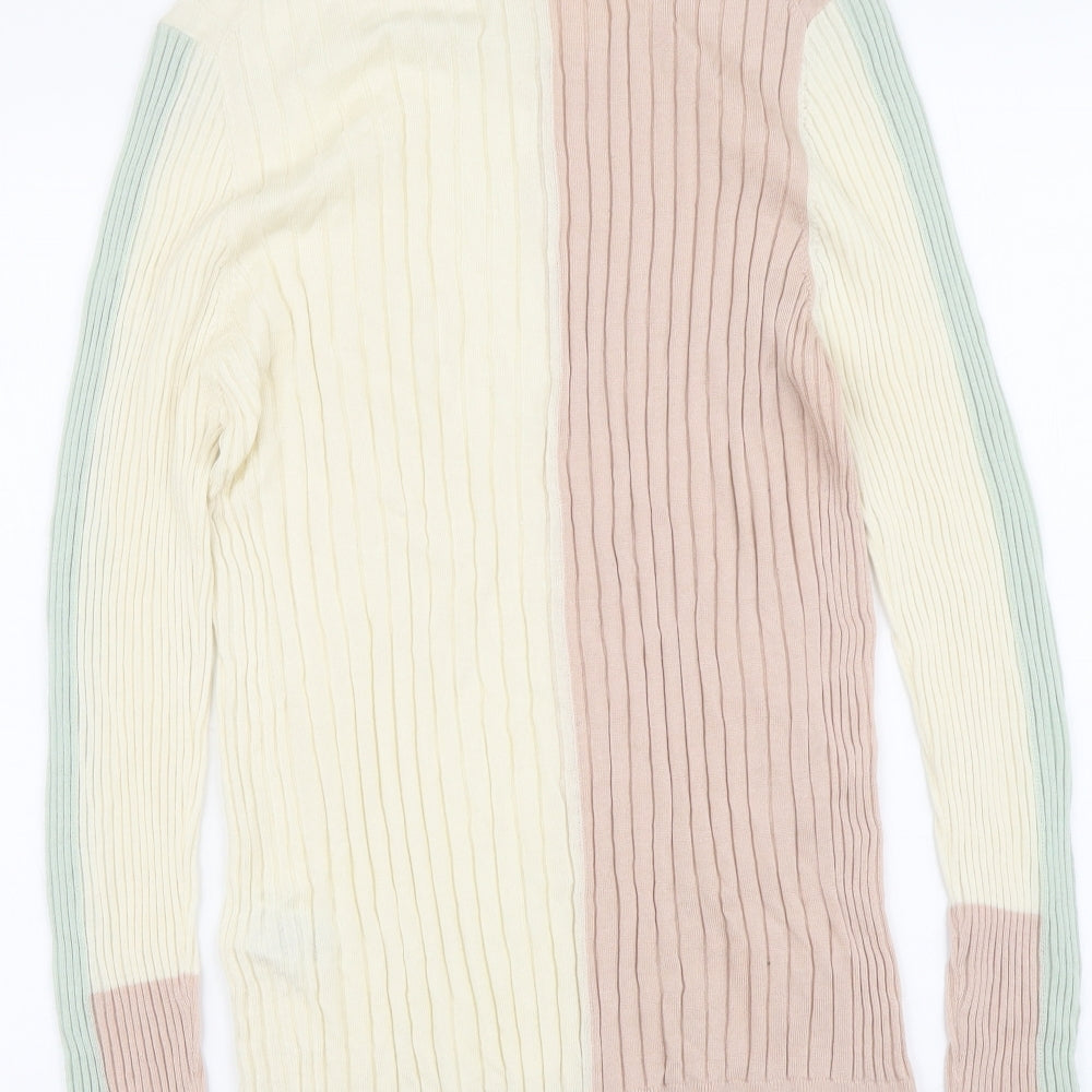 Autograph Womens Multicoloured Round Neck Wool Pullover Jumper Size 16