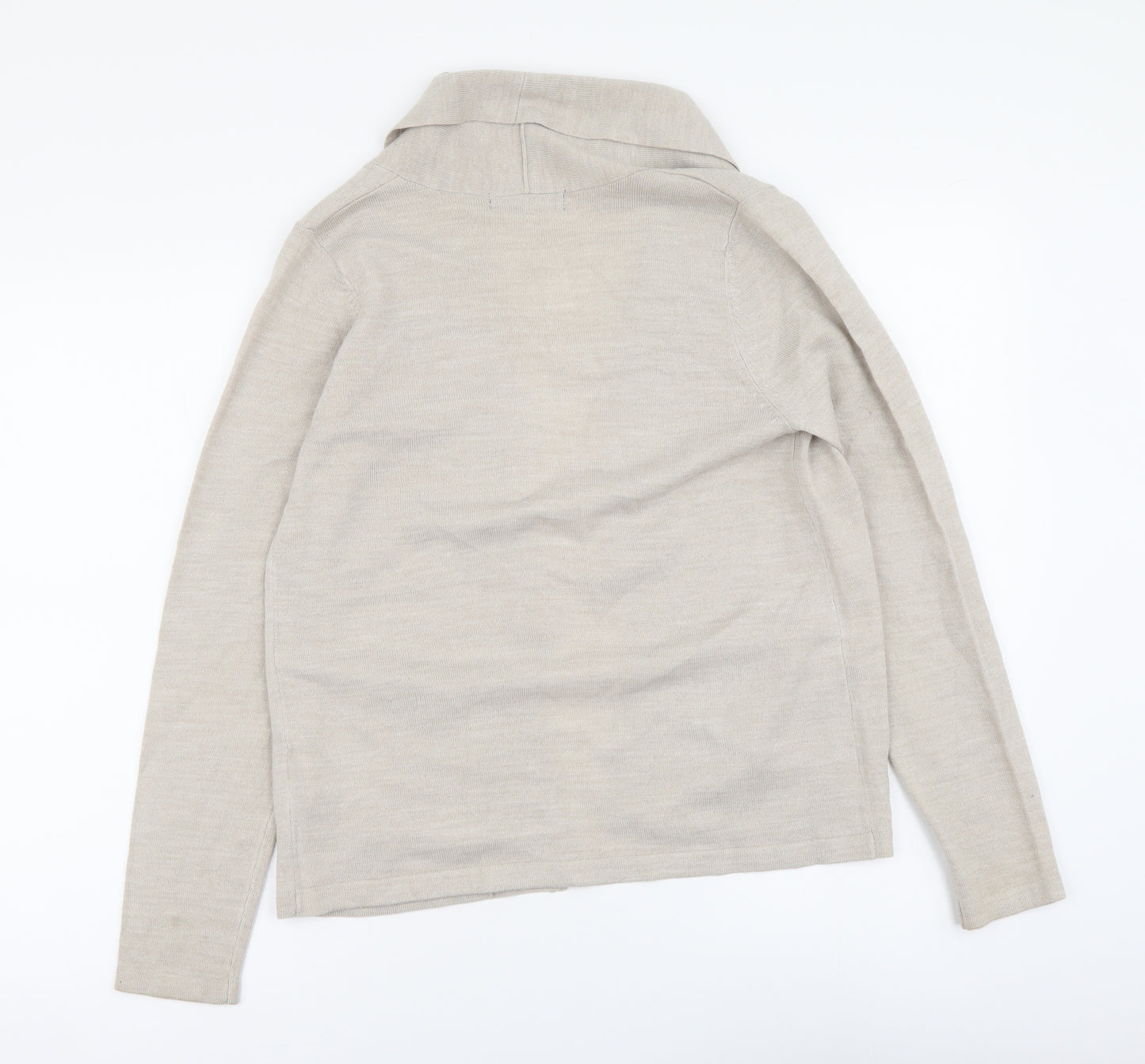 Marks and Spencer Womens Beige V-Neck Acrylic Cardigan Jumper Size M