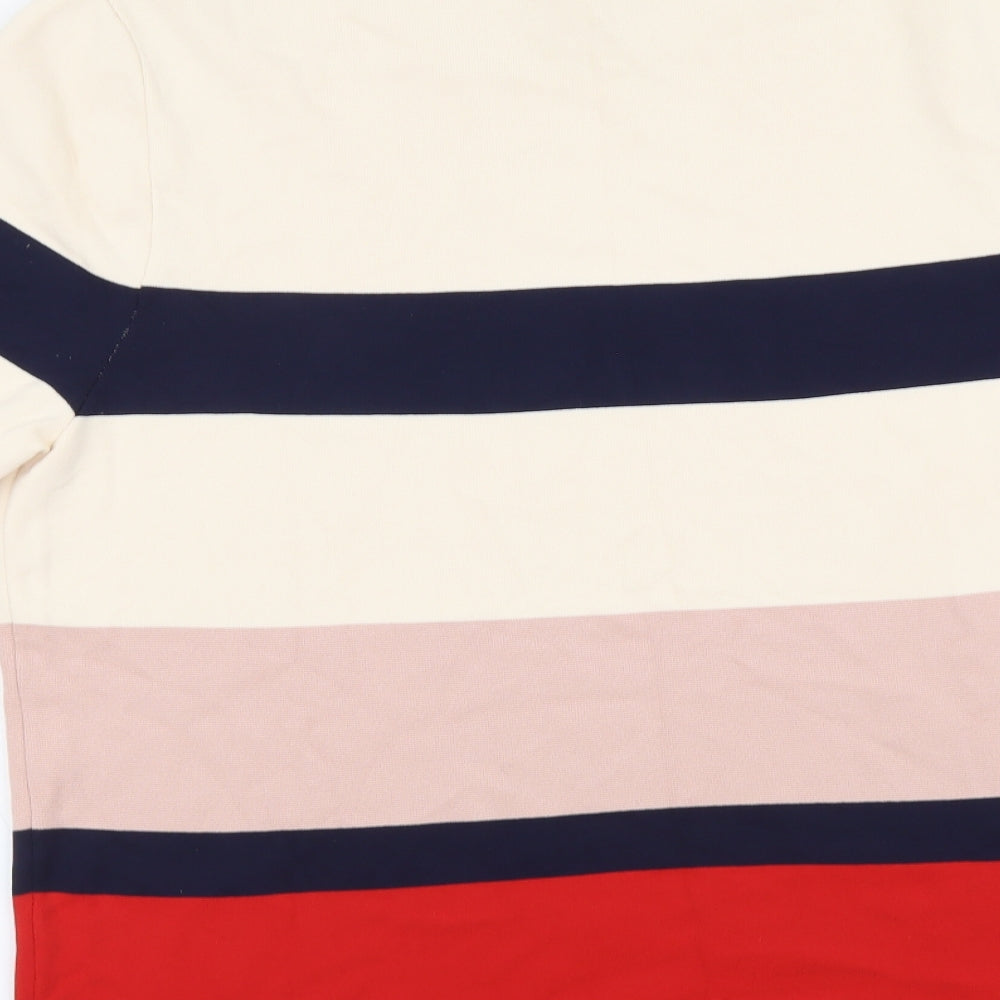 NEXT Womens Multicoloured High Neck Striped Nylon Pullover Jumper Size 18