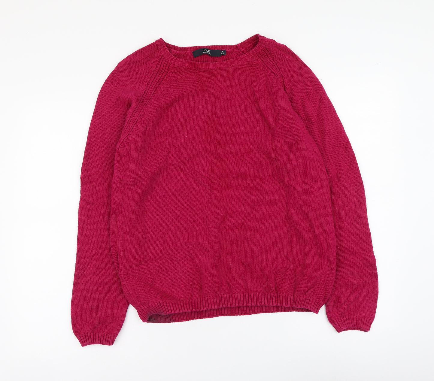 EWM Womens Purple Round Neck Cotton Pullover Jumper Size M