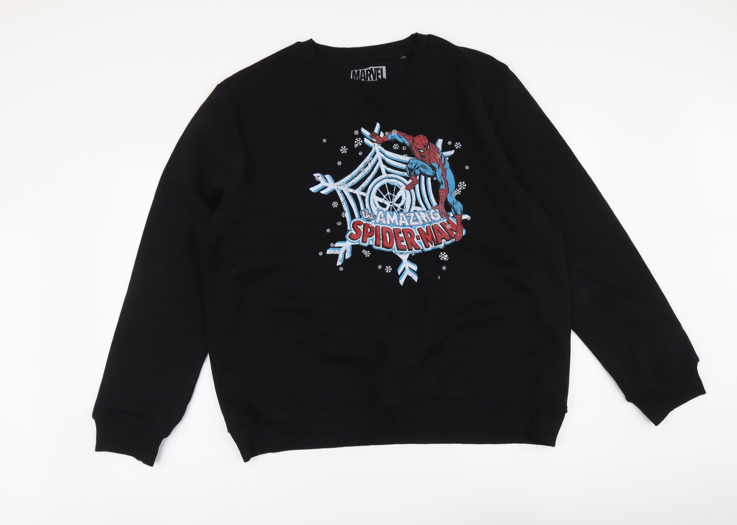 Marvel Mens Black Cotton Pullover Sweatshirt Size 2XL - Spiderman