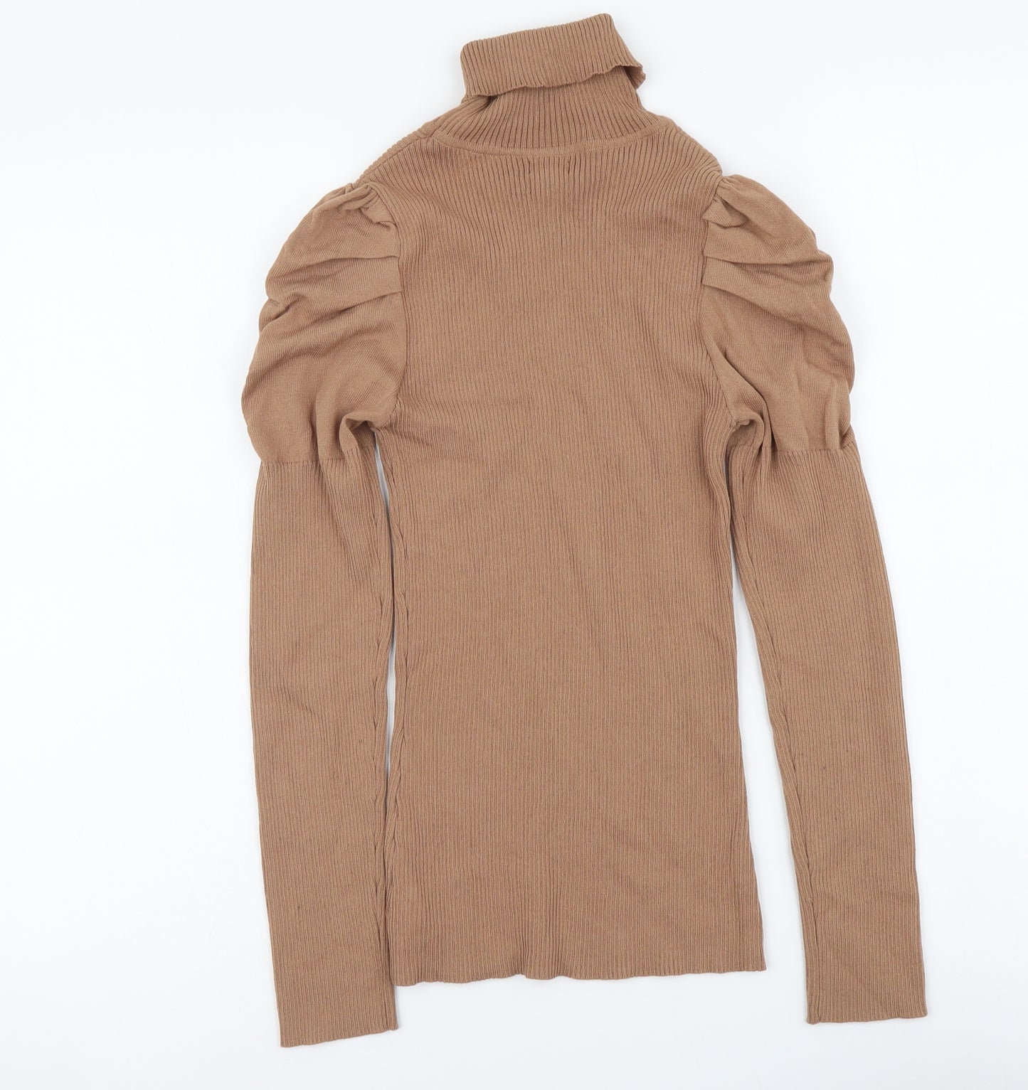 River Island Womens Beige Roll Neck Viscose Pullover Jumper Size 10