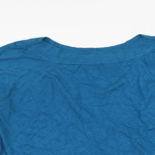 F&F Womens Blue Boat Neck Viscose Pullover Jumper Size 22