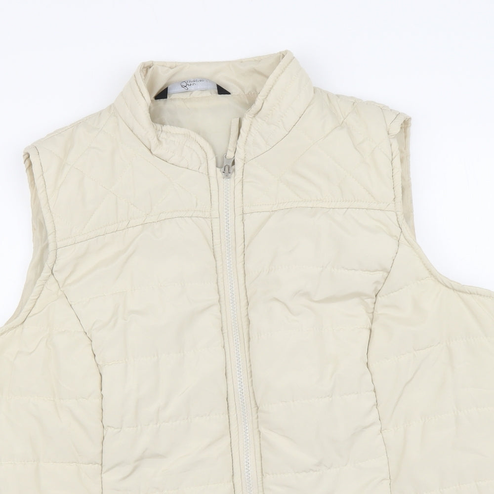 Bonmarché Womens Beige Gilet Jacket Size 18 Zip